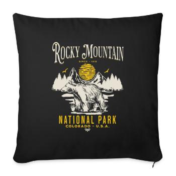Rocky Mountain National Park Fun Landscape - Sofa pillowcase 17,3'' x 17,3'' (45 x 45 cm) - black - Front