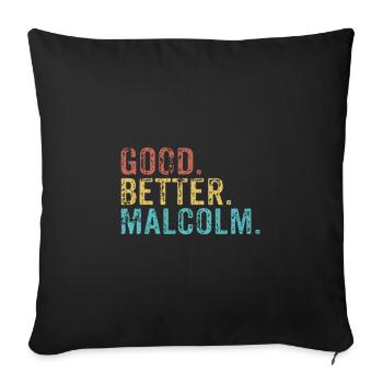 Les mecs cool s’appellent Malcolm - Housse de coussin décorative 45 x 45 cm - noir - Devant
