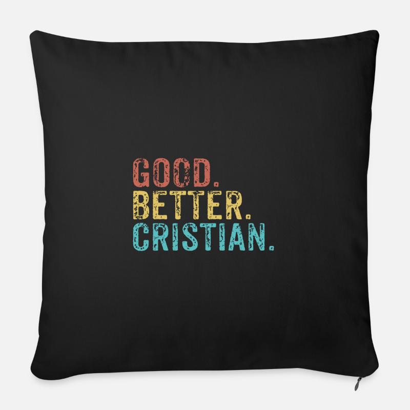 Cool guys are called cristian - Sofa pillowcase 17,3'' x 17,3'' (45 x 45 cm) - black