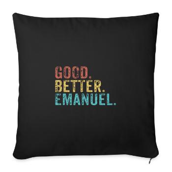 Bon mieux Emanuel - Housse de coussin décorative 45 x 45 cm - noir - Devant