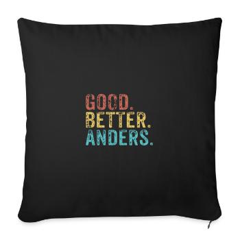 Good better Anders - Sofa pillowcase 17,3'' x 17,3'' (45 x 45 cm) - black - Front