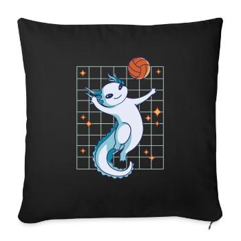 Funny Axolotl Basketball - Sofa pillowcase 17,3'' x 17,3'' (45 x 45 cm) - black - Front
