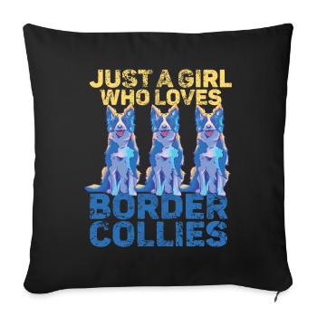 Unique Design by Border Collie Mom and Dad - Sofa pillowcase 17,3'' x 17,3'' (45 x 45 cm) - black - Front