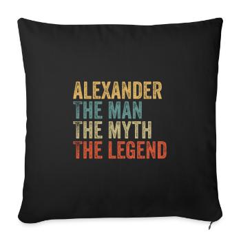 Alexandre l’homme, le mythe - Housse de coussin décorative 45 x 45 cm - noir - Devant