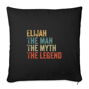 Elijah the man the myth - Sofa pillowcase 17,3'' x 17,3'' (45 x 45 cm) - black - Front