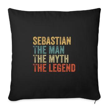 Sébastien, l’homme, le mythe - Housse de coussin décorative 45 x 45 cm - noir - Devant