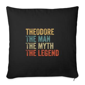 Theodore the man the myth - Sofa pillowcase 17,3'' x 17,3'' (45 x 45 cm) - black - Front