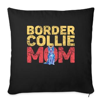 Border Collie Dad Mom Dog Lover Design - Sofa pillowcase 17,3'' x 17,3'' (45 x 45 cm) - black - Front