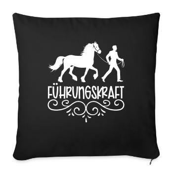 Führungskraft Pferd Geschenkidee Reiten Lustig - Sofakissenbezug 45 x 45 cm - Schwarz - Vorne