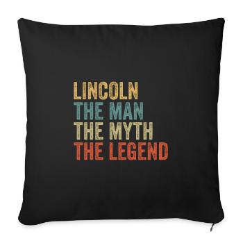 Lincoln the man the myth - Sofa pillowcase 17,3'' x 17,3'' (45 x 45 cm) - black - Front