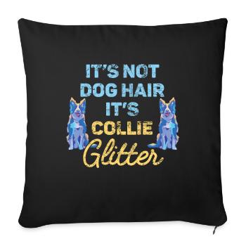 Unique border collie design for - Sofa pillowcase 17,3'' x 17,3'' (45 x 45 cm) - black - Front
