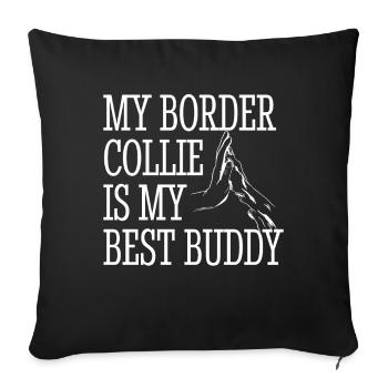 Exclusive design for border collie enthusiasts - Sofa pillowcase 17,3'' x 17,3'' (45 x 45 cm) - black - Front