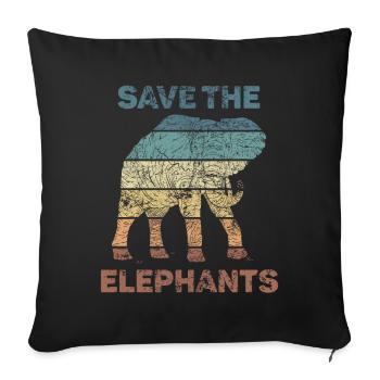 Elephant Lover Spirit Animal Design - Sofa pillowcase 17,3'' x 17,3'' (45 x 45 cm) - black - Front
