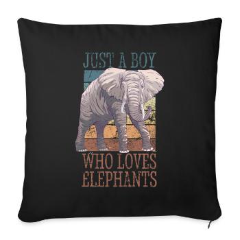 Elephant Spirit Animal Vintage Design - Sofa pillowcase 17,3'' x 17,3'' (45 x 45 cm) - black - Front