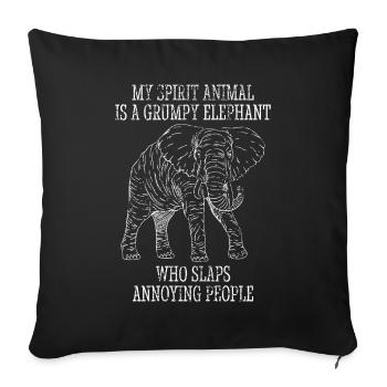 Elephant Spirit Animal Retro Design Vintage Feeling - Sofa pillowcase 17,3'' x 17,3'' (45 x 45 cm) - black - Front