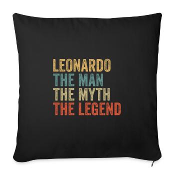 Leonardo the man the myth - Sofa pillowcase 17,3'' x 17,3'' (45 x 45 cm) - black - Front