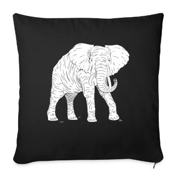Elephant Spirit Animal Retro Vintage Design - Sofa pillowcase 17,3'' x 17,3'' (45 x 45 cm) - black - Front