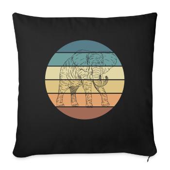 Elephant Love Spirit Animal Design - Sofa pillowcase 17,3'' x 17,3'' (45 x 45 cm) - black - Front
