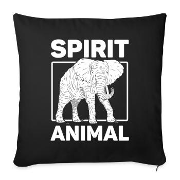 Retro Elephant Spirit Animal Design - Sofa pillowcase 17,3'' x 17,3'' (45 x 45 cm) - black - Front