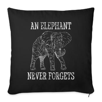 Elephant Lover Spirit Animal Design - Sofa pillowcase 17,3'' x 17,3'' (45 x 45 cm) - black - Front