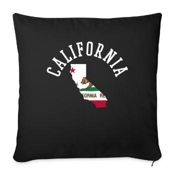 Drapeau des États-Unis de la Californie Patriot Proud Homeland - Housse de coussin décorative 45 x 45 cm - noir - Devant