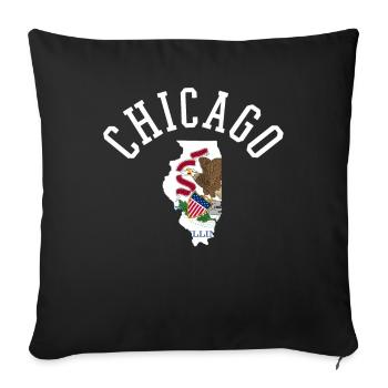 Chicago Usa Flag Patriot Pride Home State - Sofa pillowcase 17,3'' x 17,3'' (45 x 45 cm) - black - Front