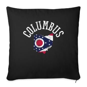 Patriotic Acolumbus Usa Flag Design - Sofa pillowcase 17,3'' x 17,3'' (45 x 45 cm) - black - Front