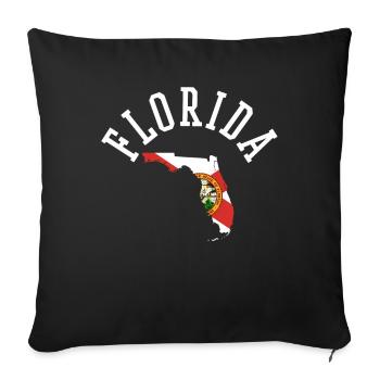 Proud Florida Usa Flag Design for Patriots - Sofa pillowcase 17,3'' x 17,3'' (45 x 45 cm) - black - Front