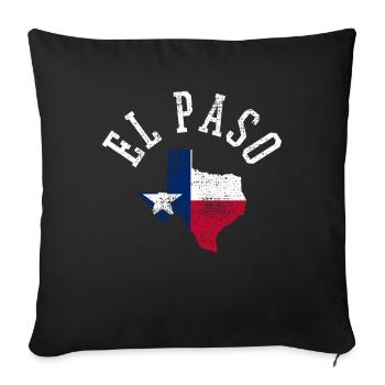 Drapeau d’El Paso des États-Unis Design patriotique - Housse de coussin décorative 45 x 45 cm - noir - Devant