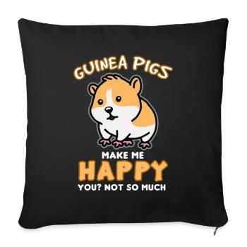 Guinea pigs don't make me so much - Sofa pillowcase 17,3'' x 17,3'' (45 x 45 cm) - black - Front
