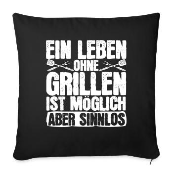 Développez vos compétences en matière de grillades avec le - Housse de coussin décorative 45 x 45 cm - noir - Devant