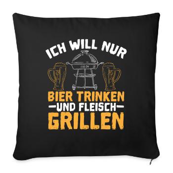 Découvrez le rêve du maître du grill dans chacun d’eux - Housse de coussin décorative 45 x 45 cm - noir - Devant