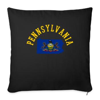 Amour à la Pennsylvanie Drapeau des États-Unis Fierté patriotique - Housse de coussin décorative 45 x 45 cm - noir - Devant