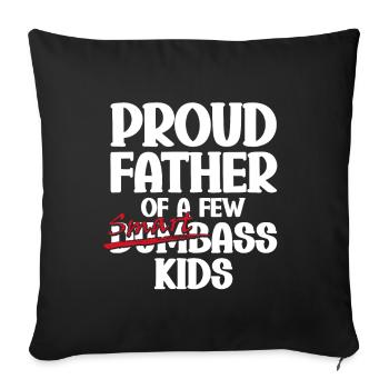 Daddy Father Proud Father Of A Few Smart Kids - Sofa pillowcase 17,3'' x 17,3'' (45 x 45 cm) - black - Front