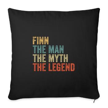 Finn l’homme, le mythe - Housse de coussin décorative 45 x 45 cm - noir - Devant