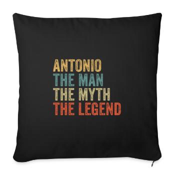 Antonio the man the myth - Sofa pillowcase 17,3'' x 17,3'' (45 x 45 cm) - black - Front