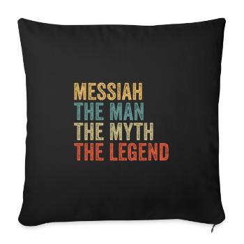 Messie l’homme, le mythe - Housse de coussin décorative 45 x 45 cm - noir - Devant