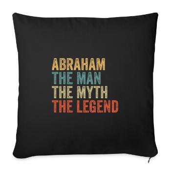 Abraham the man the myth - Sofa pillowcase 17,3'' x 17,3'' (45 x 45 cm) - black - Front