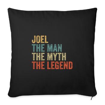 Joël l’homme le mythe - Housse de coussin décorative 45 x 45 cm - noir - Devant
