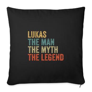 Lukas the man the myth - Sofakissenbezug 45 x 45 cm - Schwarz - Vorne