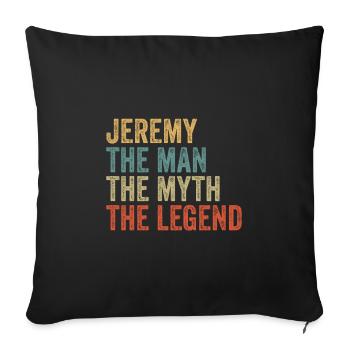 Jérémie l’homme le mythe - Housse de coussin décorative 45 x 45 cm - noir - Devant
