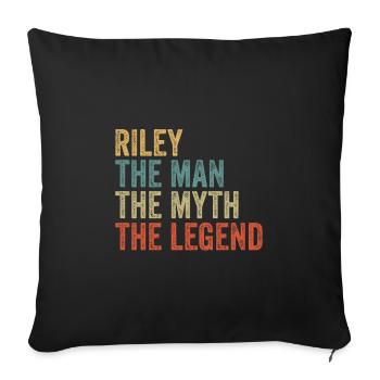 Riley l’homme le mythe - Housse de coussin décorative 45 x 45 cm - noir - Devant