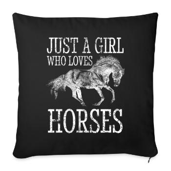 Gallop in Style mit einzigartigen Pferdedesigns - Sofakissenbezug 45 x 45 cm - Schwarz - Vorne