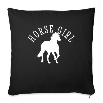Juste une fille qui aime les chevaux Horses Fan - Housse de coussin décorative 45 x 45 cm - noir - Devant