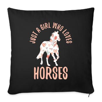 Équestre Amour Cheval Dictons Grange Mom Design - Housse de coussin décorative 45 x 45 cm - noir - Devant