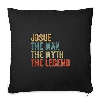 Josué l’homme le mythe - Housse de coussin décorative 45 x 45 cm - noir - Devant