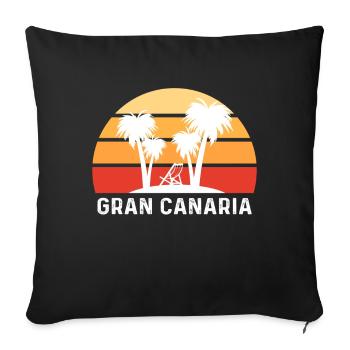 Gran Canaria Vacation Palm Trees Paradise - Sofa pillowcase 17,3'' x 17,3'' (45 x 45 cm) - black - Front