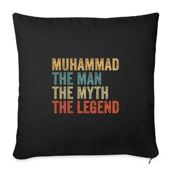 Muhammad the man the myth - Sofa pillowcase 17,3'' x 17,3'' (45 x 45 cm) - black - Front