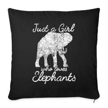 Elephant love in retro design for spirit animal fans - Sofa pillowcase 17,3'' x 17,3'' (45 x 45 cm) - black - Front