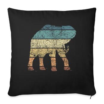 Elephant Spirit Animal Retro Love Vintage Design - Sofa pillowcase 17,3'' x 17,3'' (45 x 45 cm) - black - Front